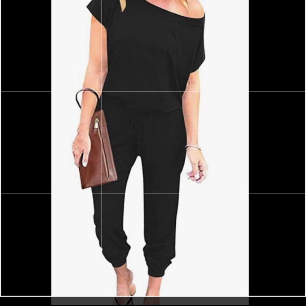 ANRABESS Women'sCasual Off Shoulder Elastic Waist Stretchy Long Romper Jumpsuit